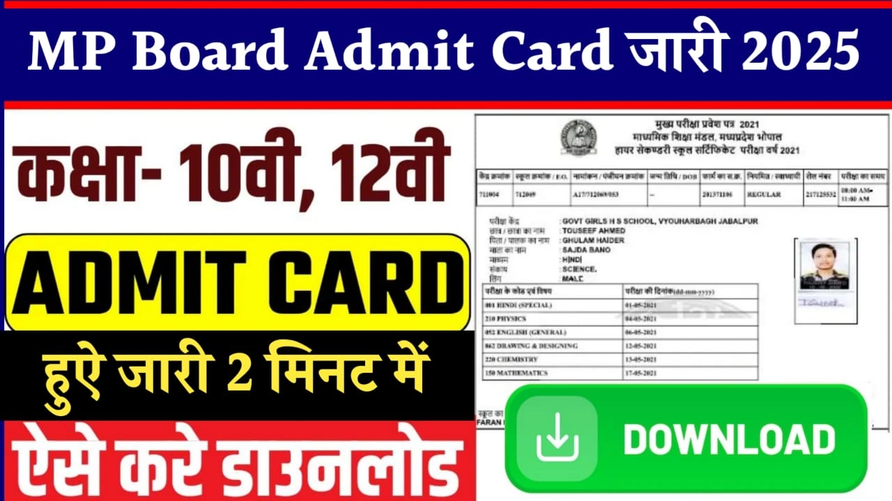 MP Board Admit Card Download 2025